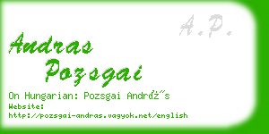 andras pozsgai business card